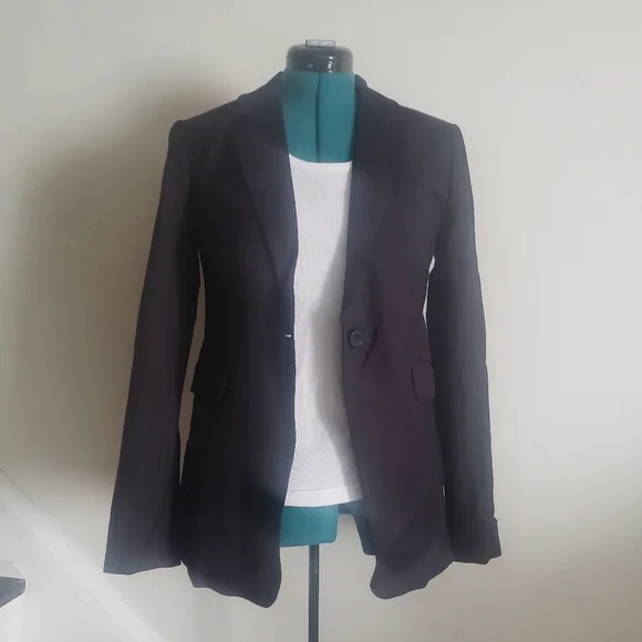 NORDSTROM Signature One Button Wool Blend Blazer - Picture 6 of 10